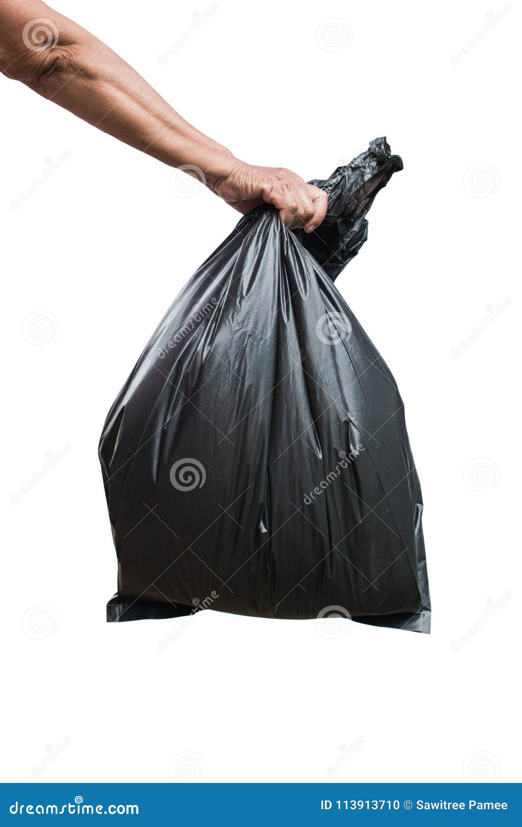 Old Hand Holding Plastic Bag on White Stock Photo Image of housework