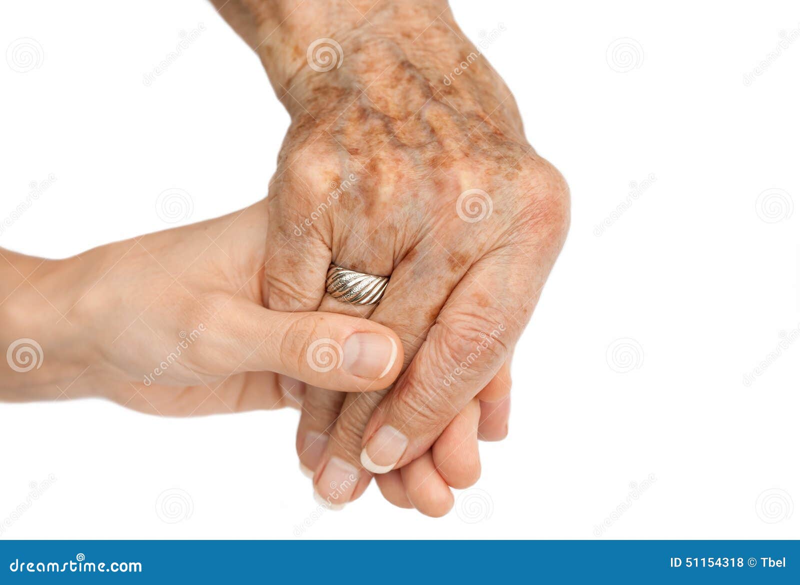Old Hand Holding Young Hand Stock Photo Image of human, hospital