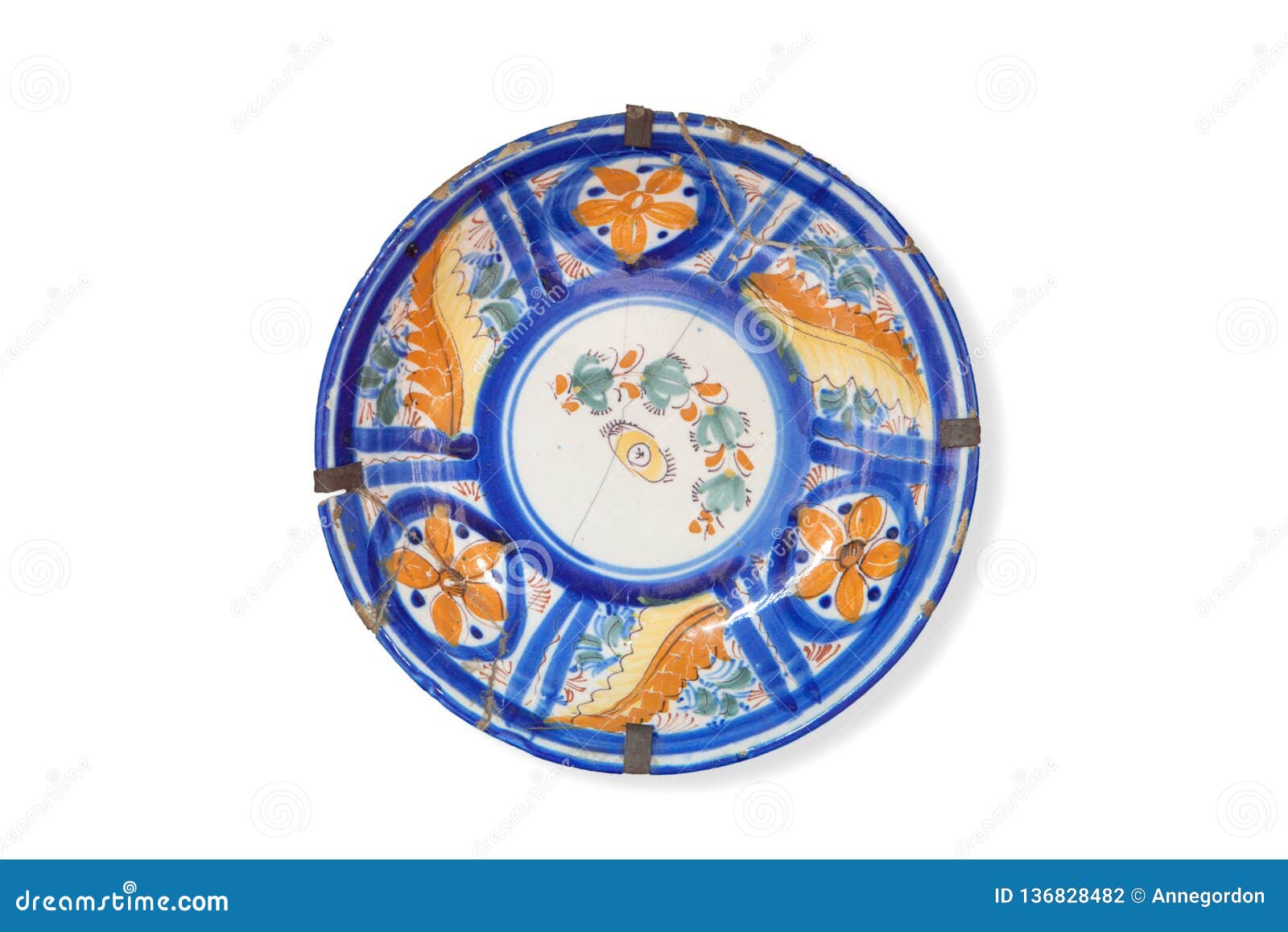 Old hand painted plate stock photo. Image of antique 136828482