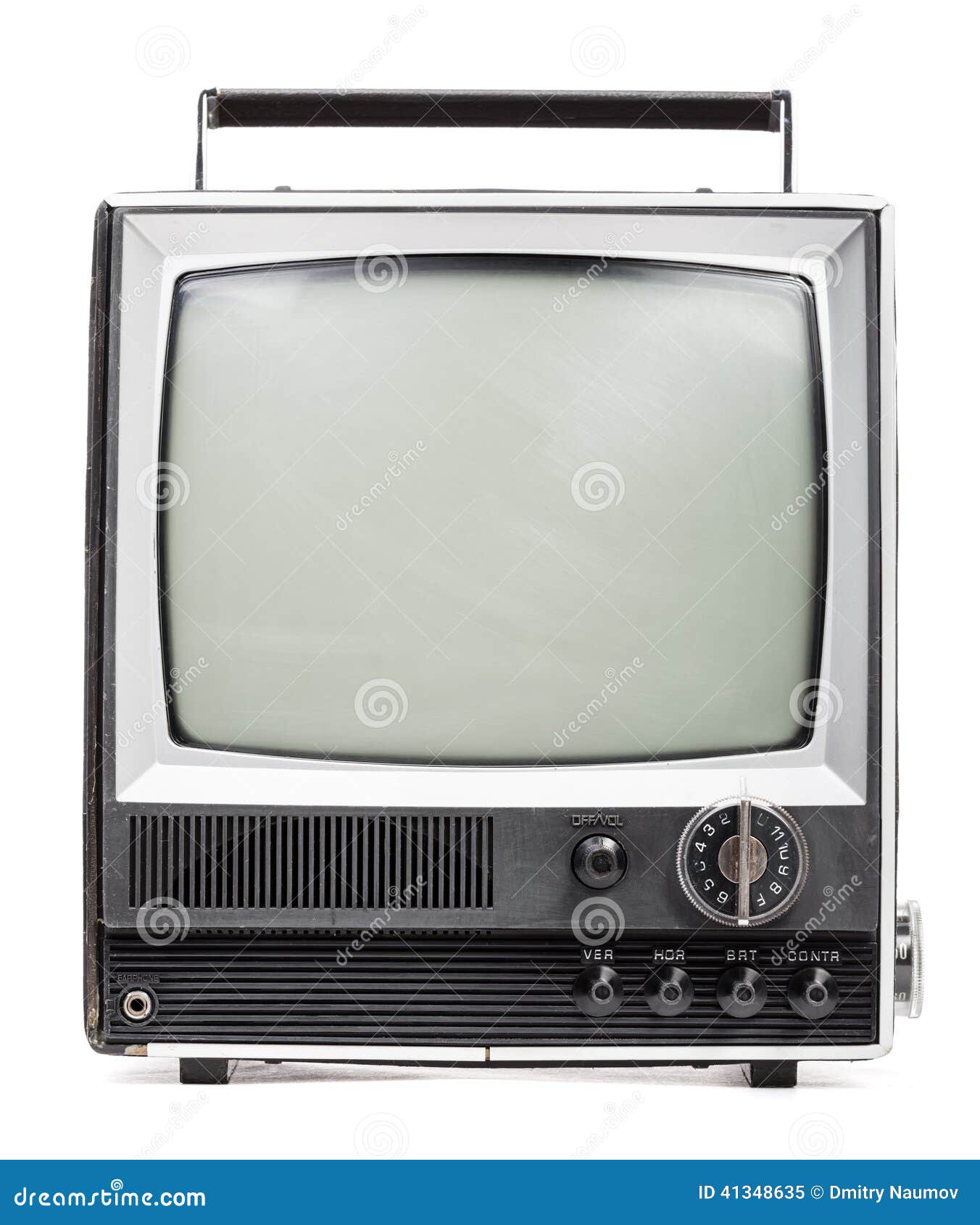 Old handheld television stock image. Image of small, tuner 41348635