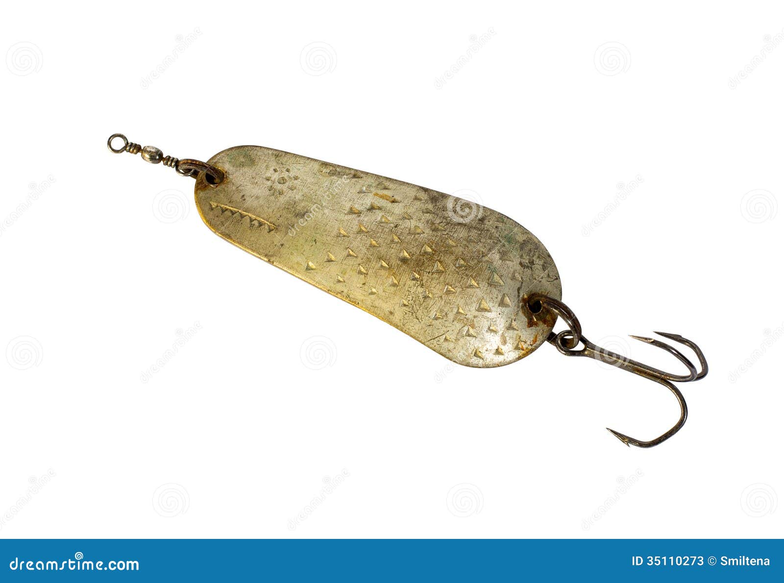 Old Handmade Fishing Spoon, Stock Image Image of bass, fish 35110273
