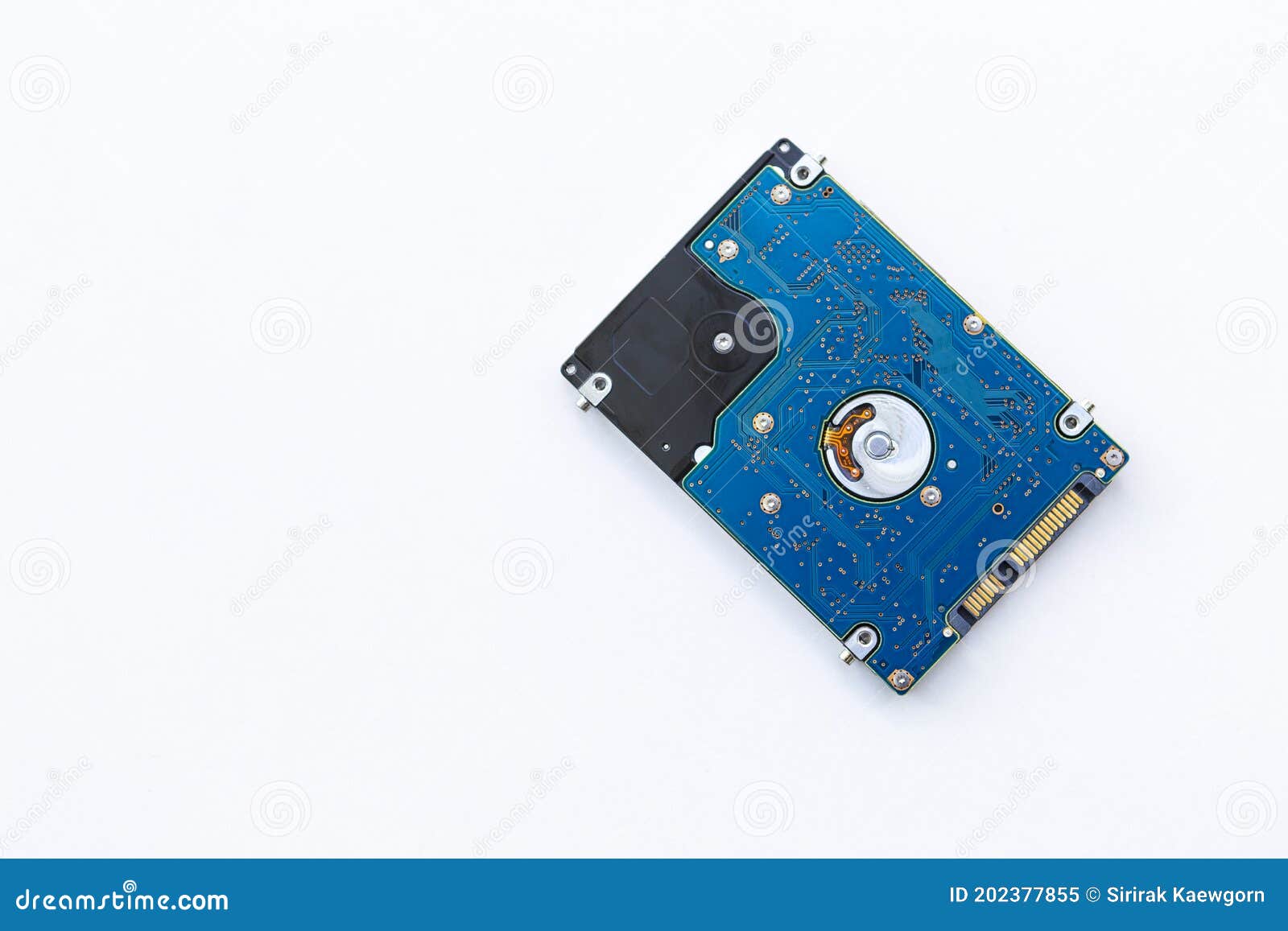 old hard disk drive hdd on white background