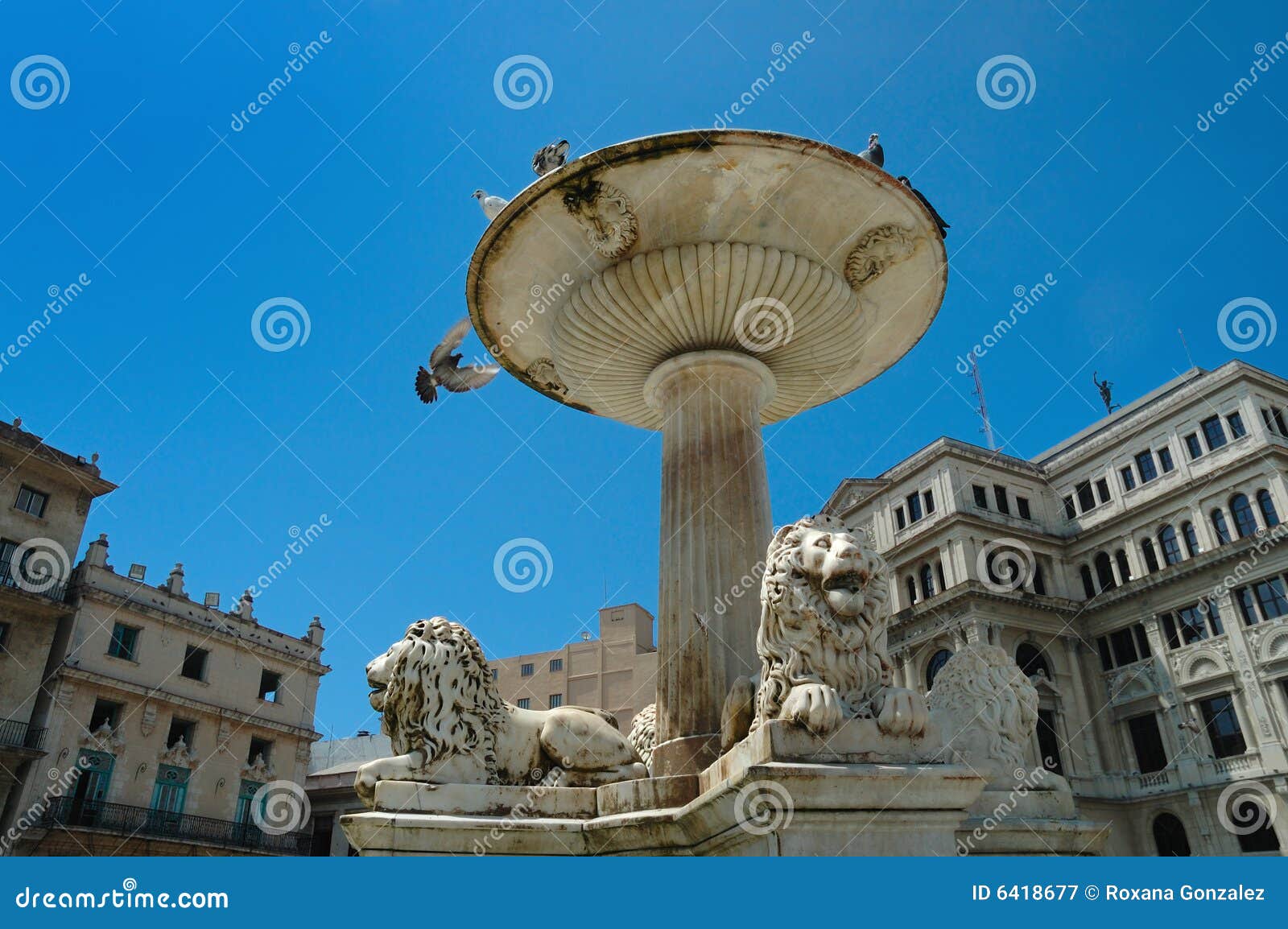 Old Havana Park with Fountain Stock Image Image of buildings, marble