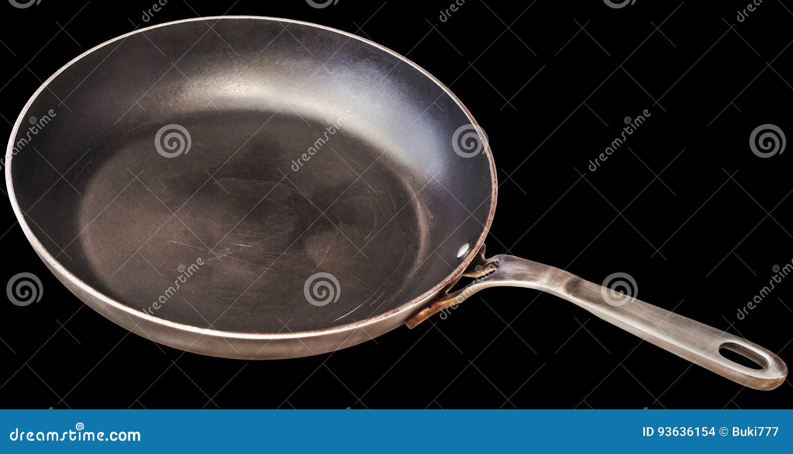 Scratches On The Teflon Frying Pan With Stainless Steel Turner On The