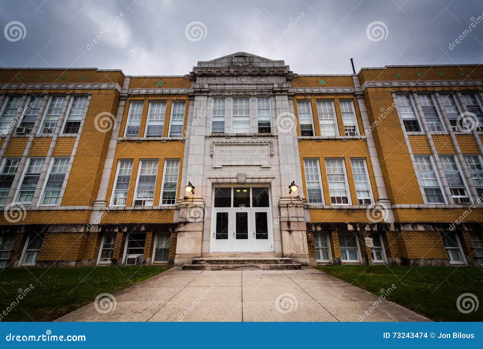 An Old High School Building in Hanover, Pennsylvania. Stock Photo