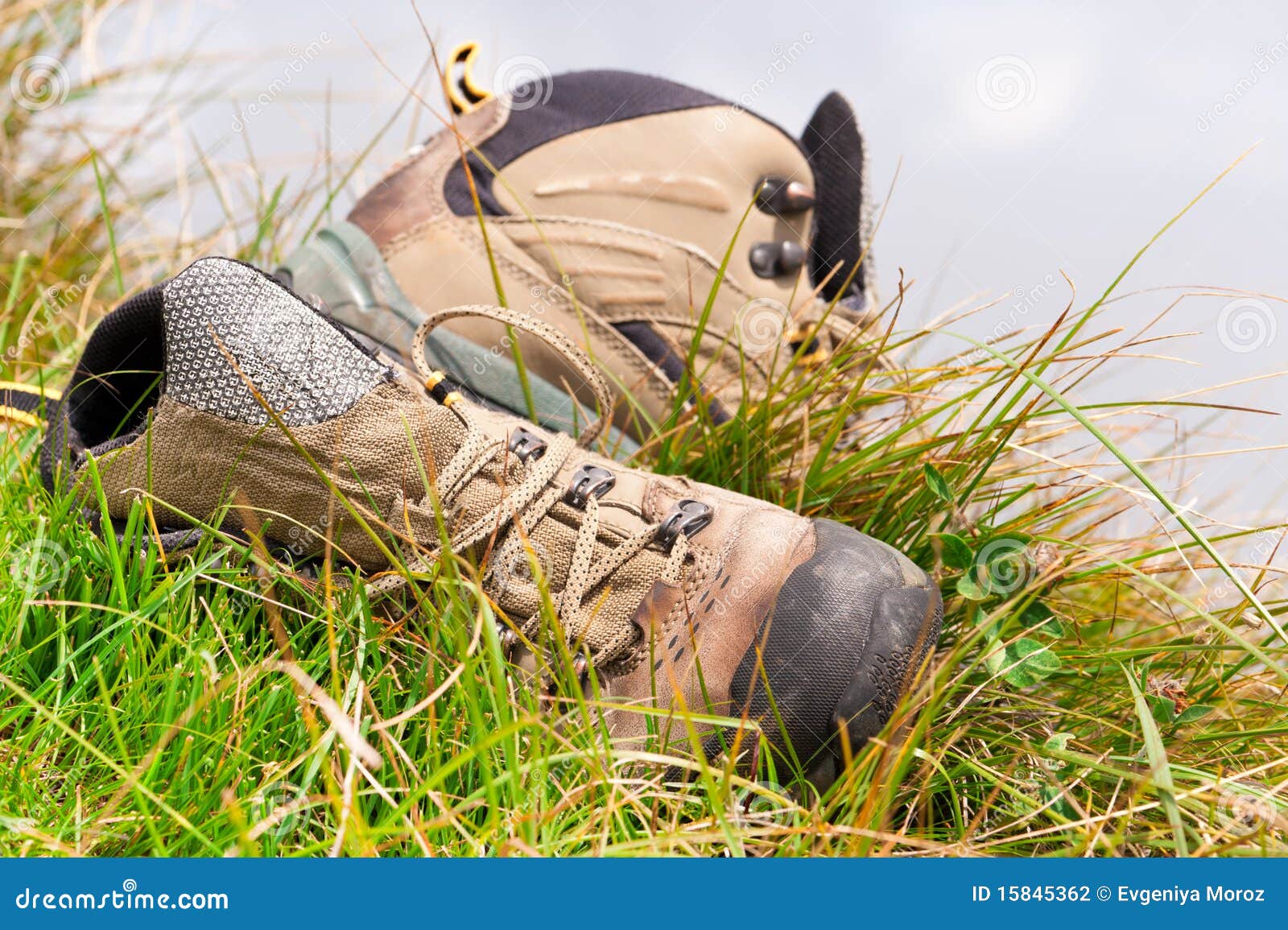 Old hiking boots closeup stock photo. Image of boot 15845362