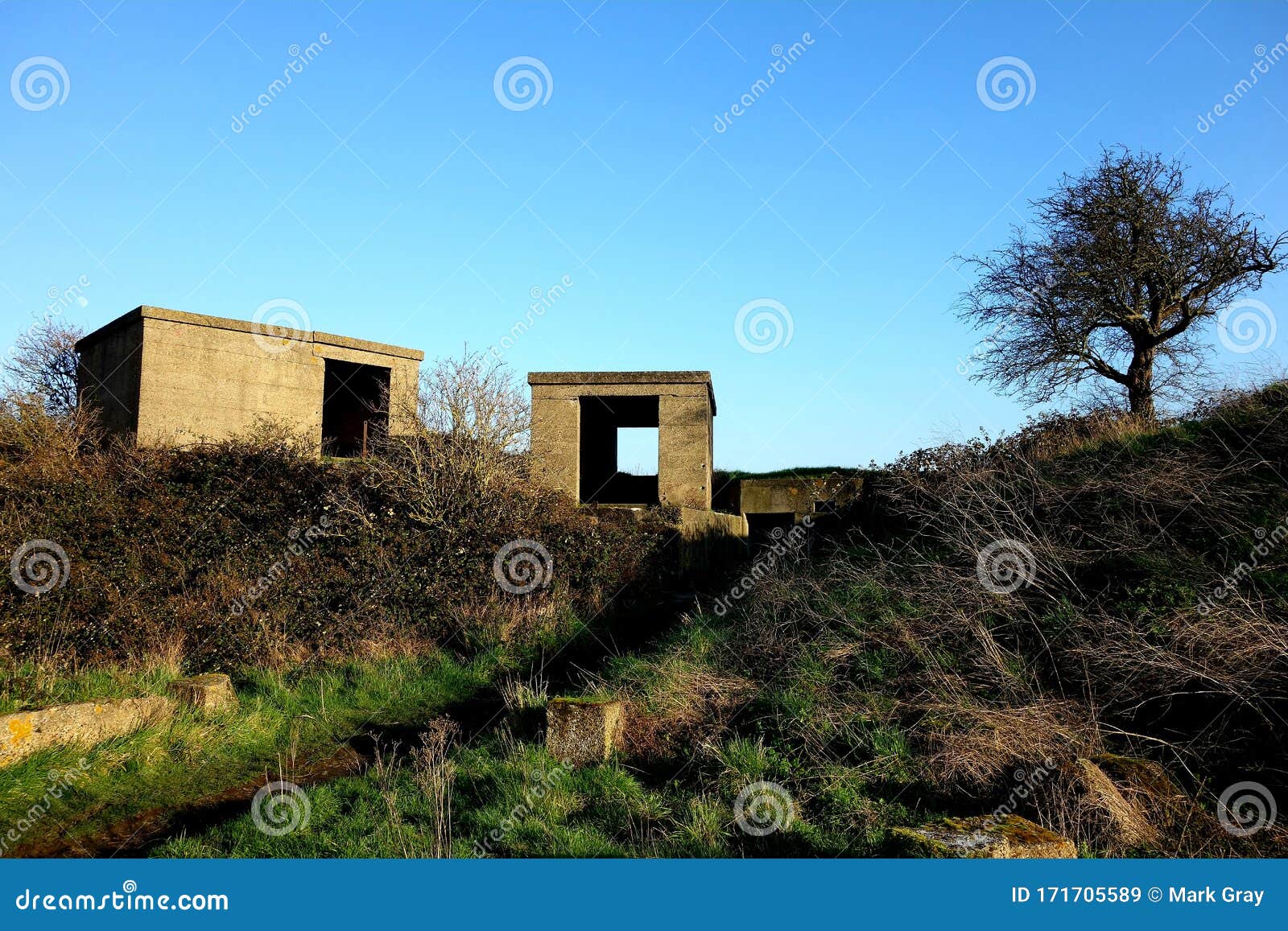 Old Historic War Bunkers stock image. Image of history 171705589