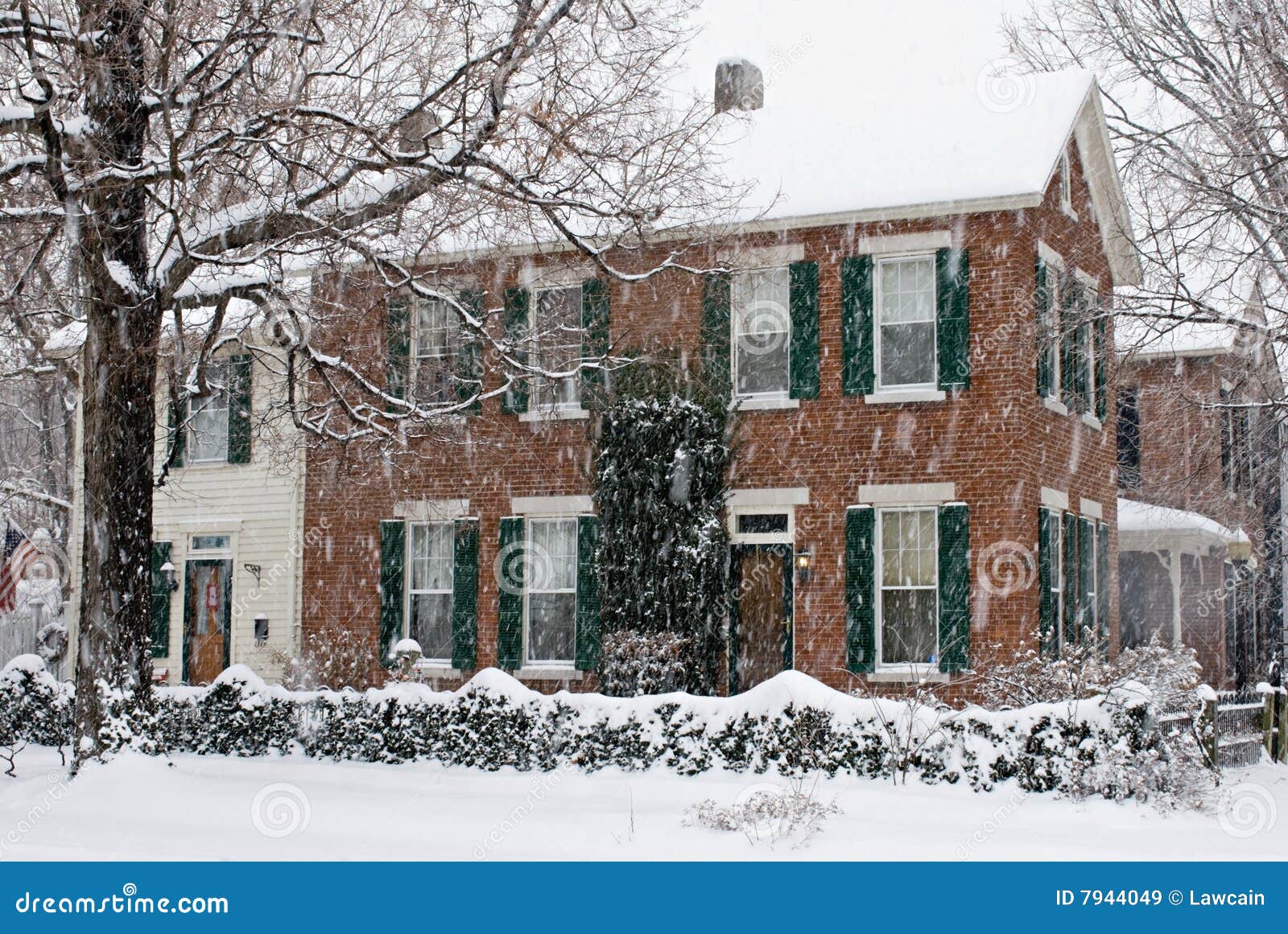 Old Home in Snow Storm stock image. Image of branch, blizzard 7944049