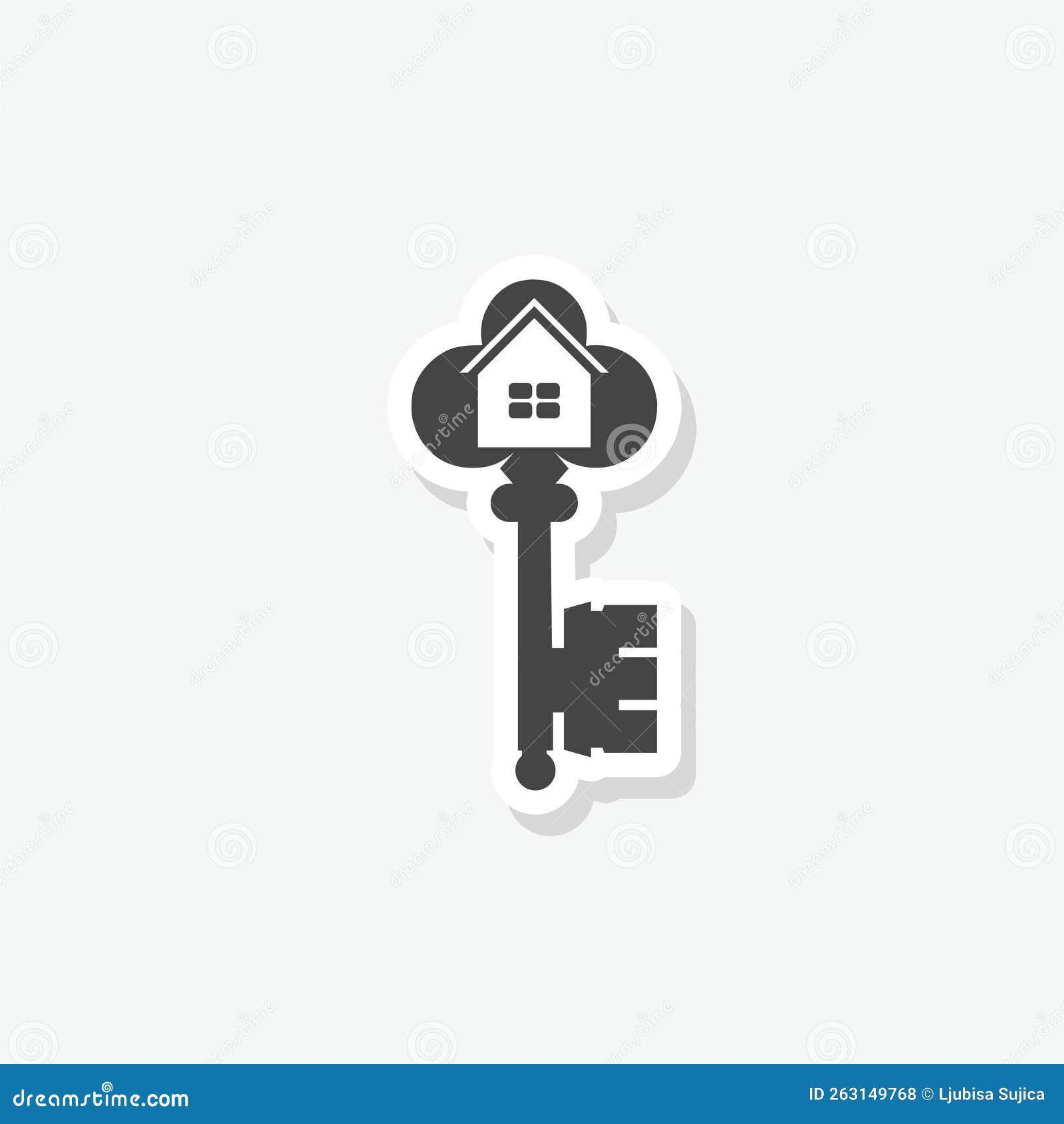 Old House Key Sticker Icon Logo Stock Vector Illustration of privacy
