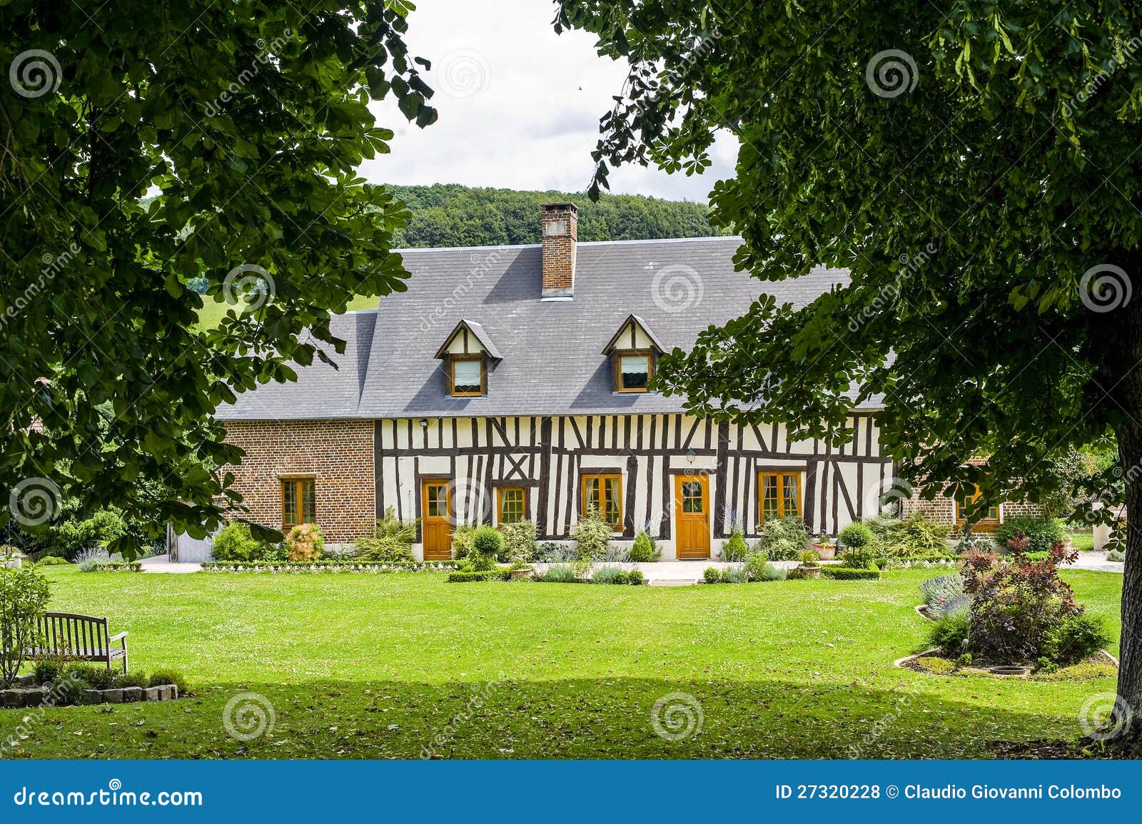 Old house in Normandy stock photo. Image of potted, architecture 27320228
