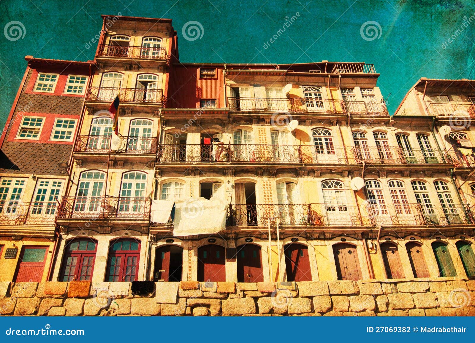 Old House in Porto, Portugal Stock Photo Image of carpets, wall 27069382