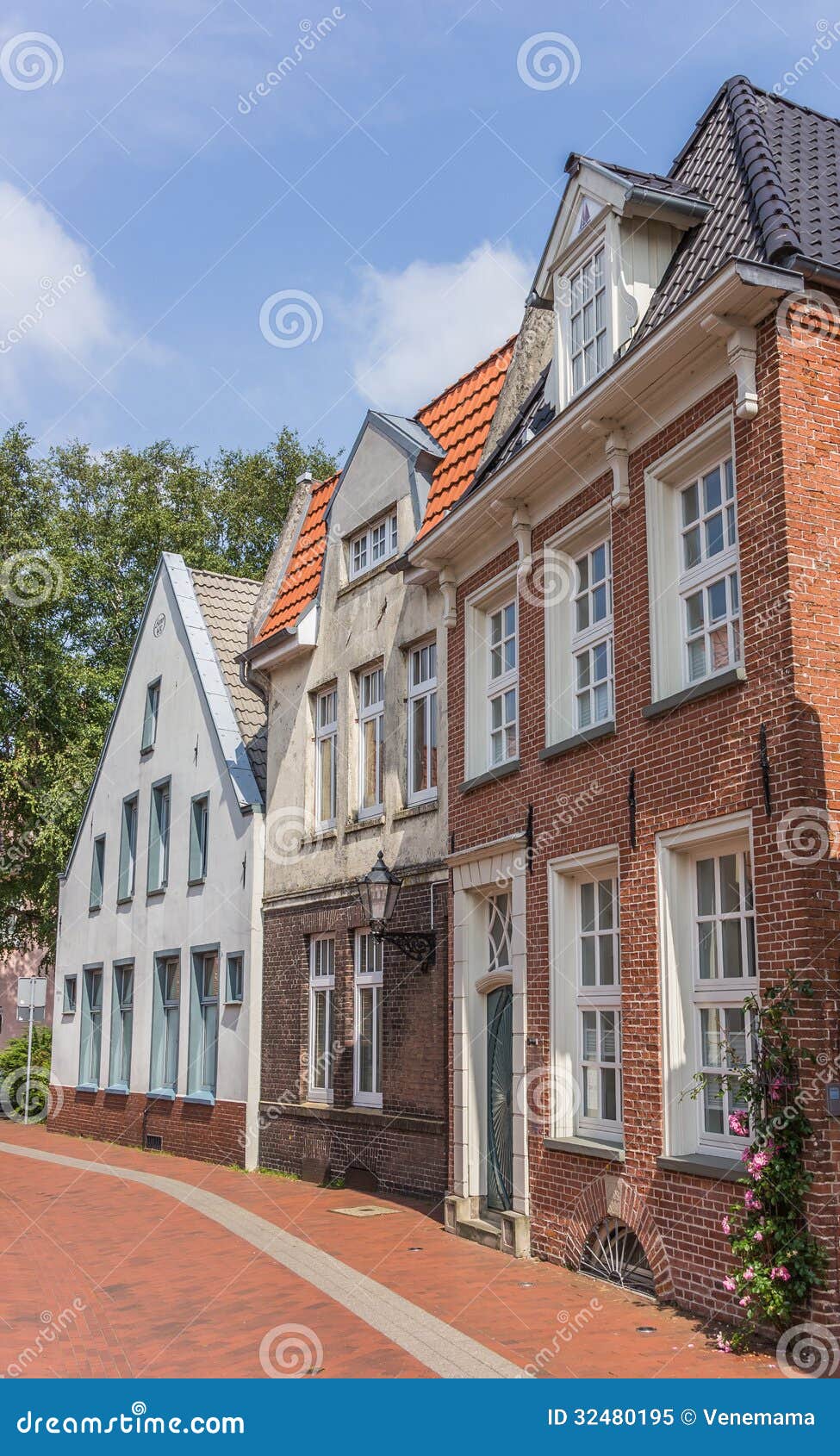 old houses in the center of leer, germany