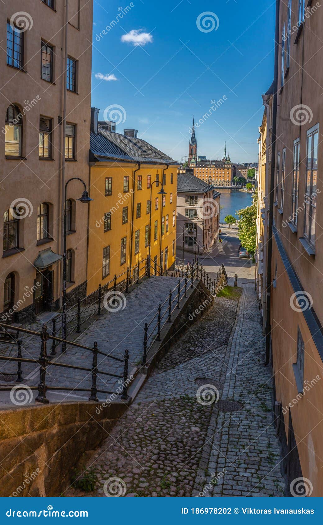 Old Houses in Stockholm. Sodermalm District. Sweden Stock Photo Image
