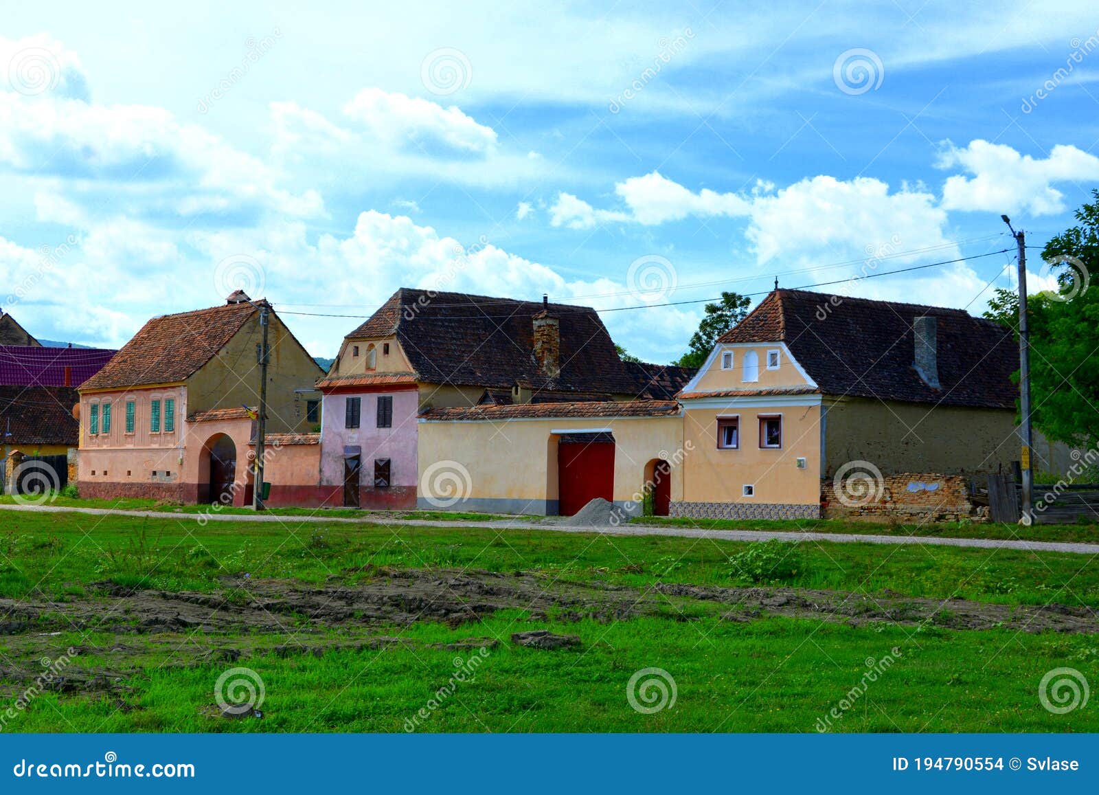 Old Houses . Typical Rural Landscape and Peasant Houses in the Village ...