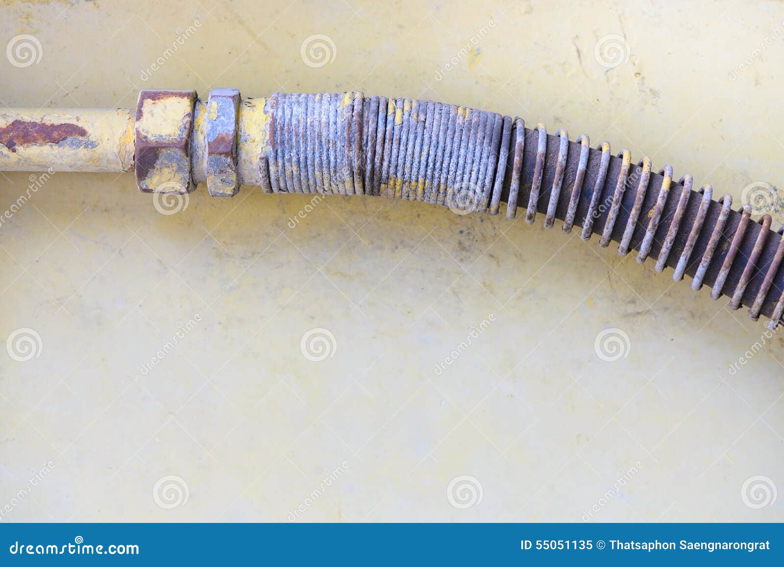 Old Hydraulic Hose with Rusty Coil Spring at Tractor Stock Image Image of rubber, excavator