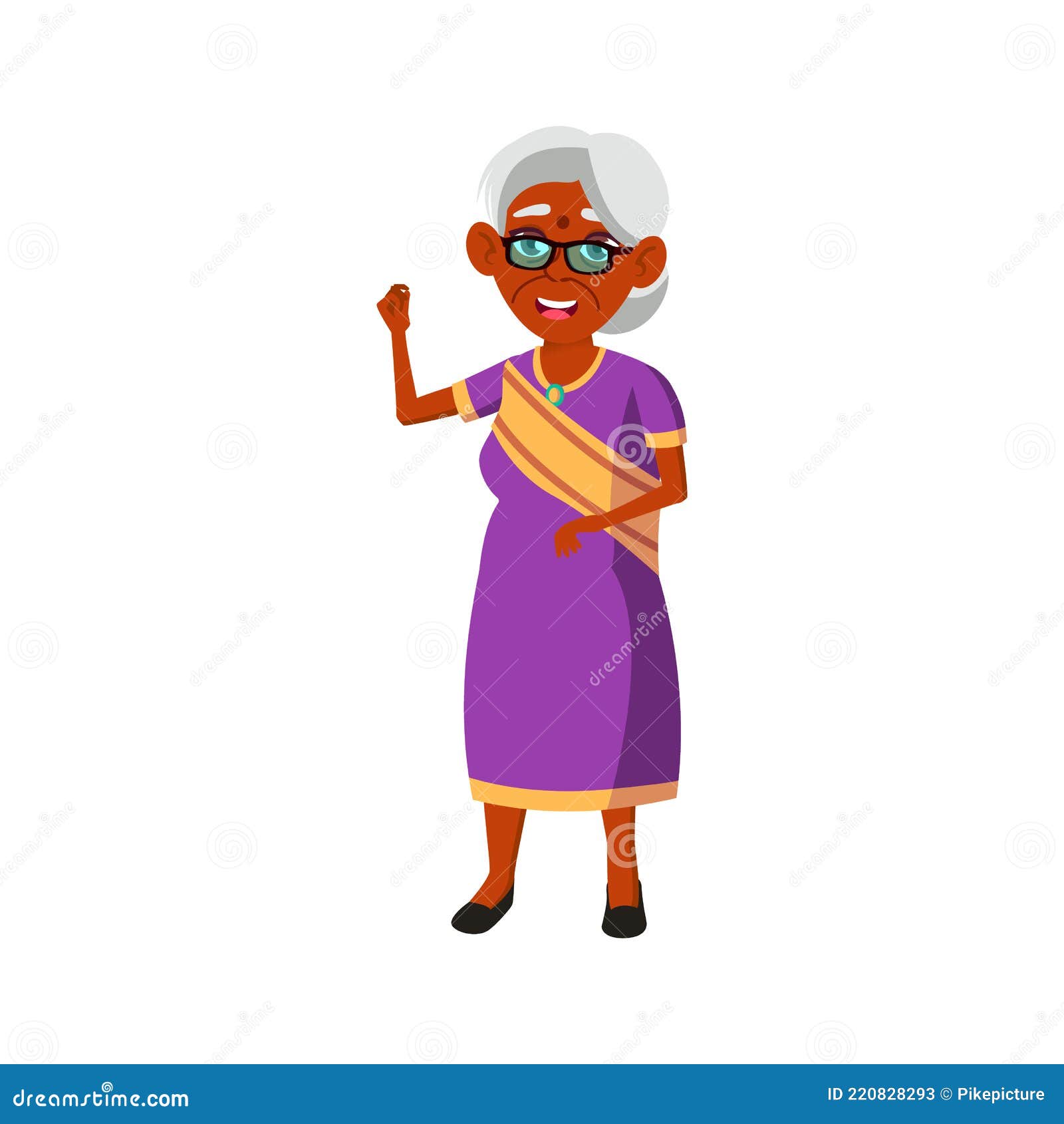 Old Indian Lady Talking with Children in House Cartoon Vector Stock Vector  - Illustration of life, senior: 220828293