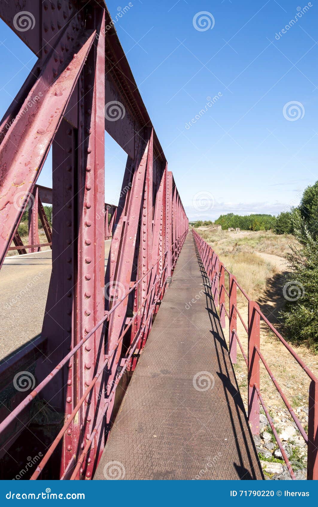 Old Iron Bridge Over the River Esla Stock Photo Image of bridge