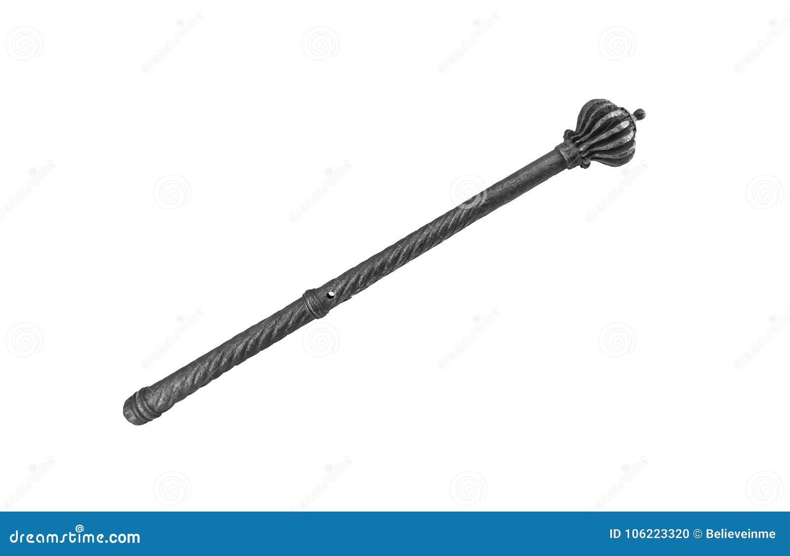 old iron mace  on a white background.
