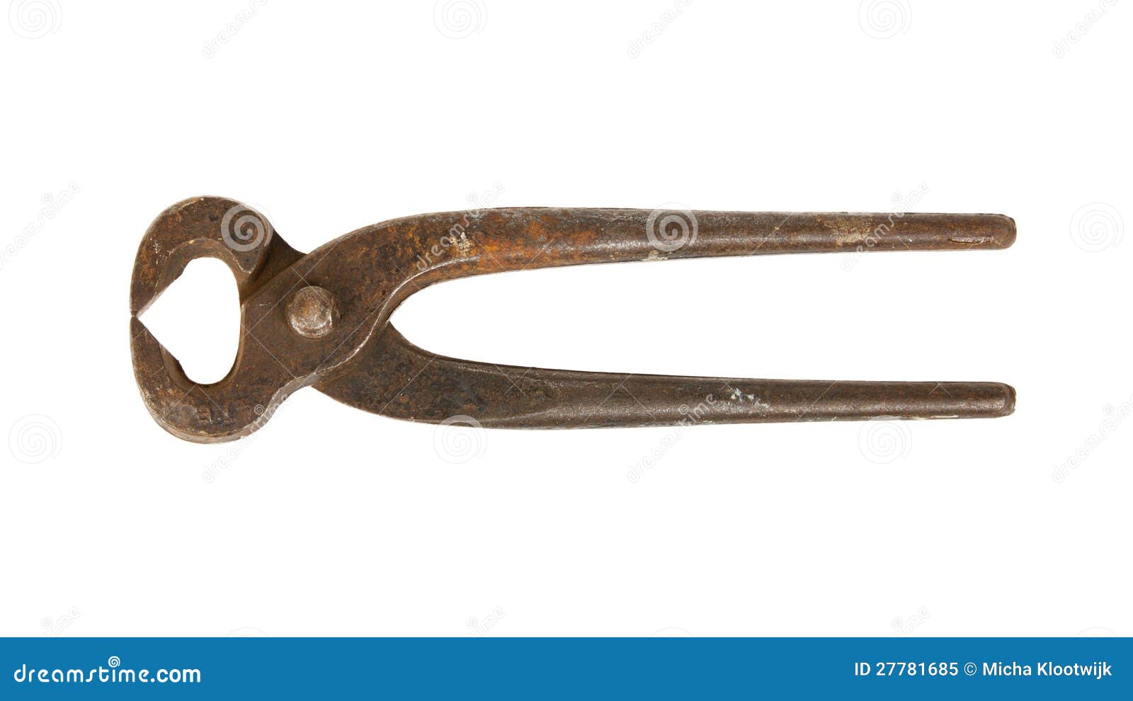 Old iron nippers isolated stock image. Image of iron 27781685