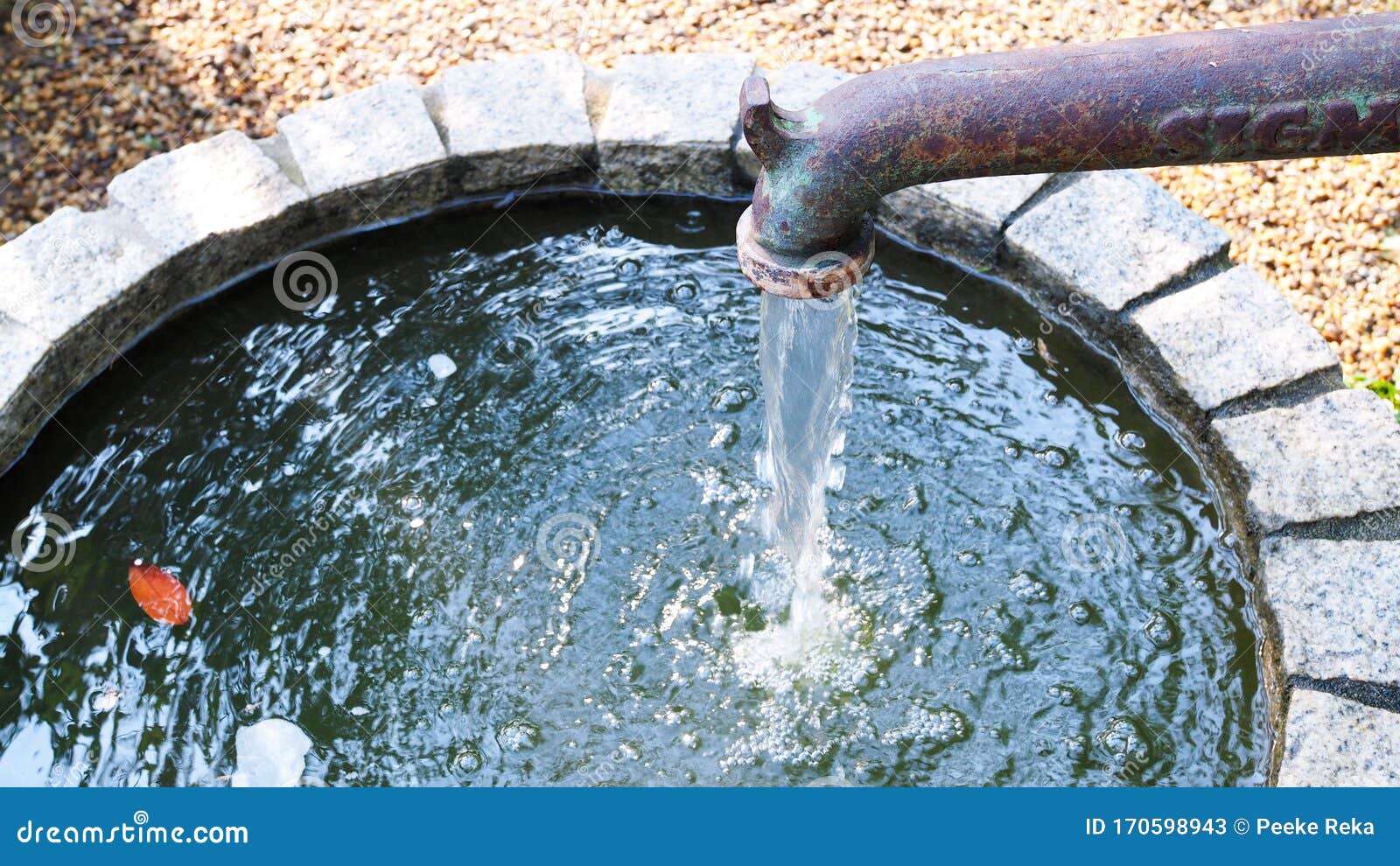 Tap Water Pipe and Water Flows into Wells Stock Image Image of drop