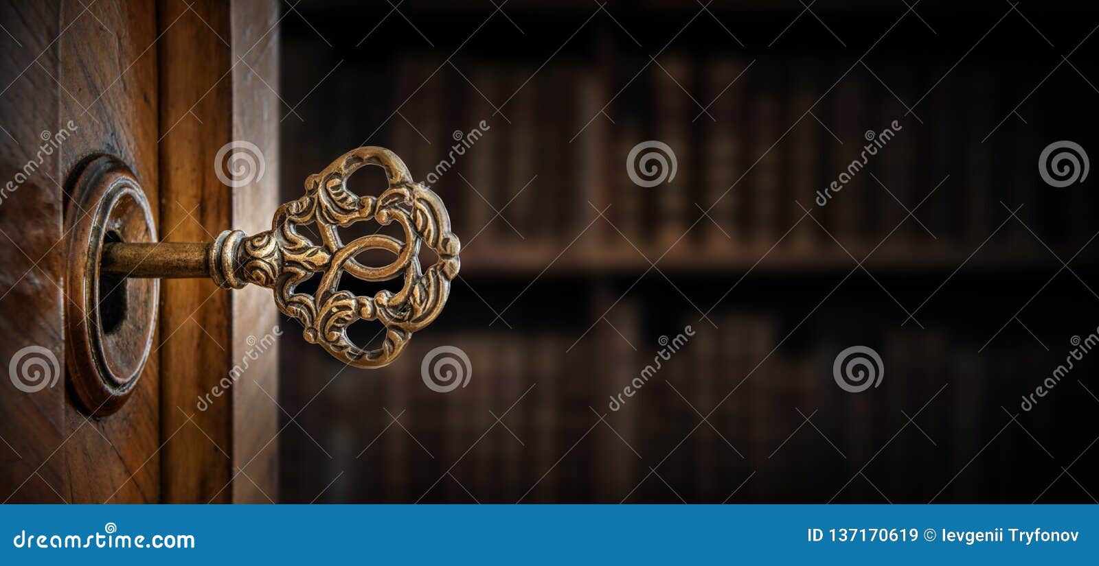 old key in keyhole. retro style. concept and idea for history, business, security background. write your text here