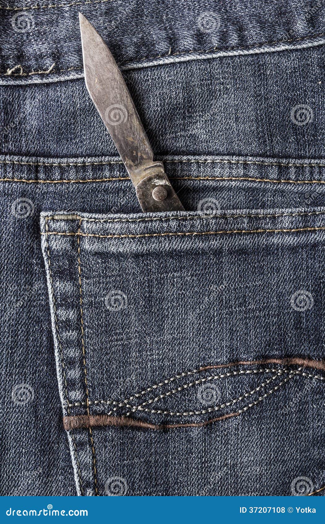 Old Knife Back Pocket Jeans Stock Photo Image of pant, protection