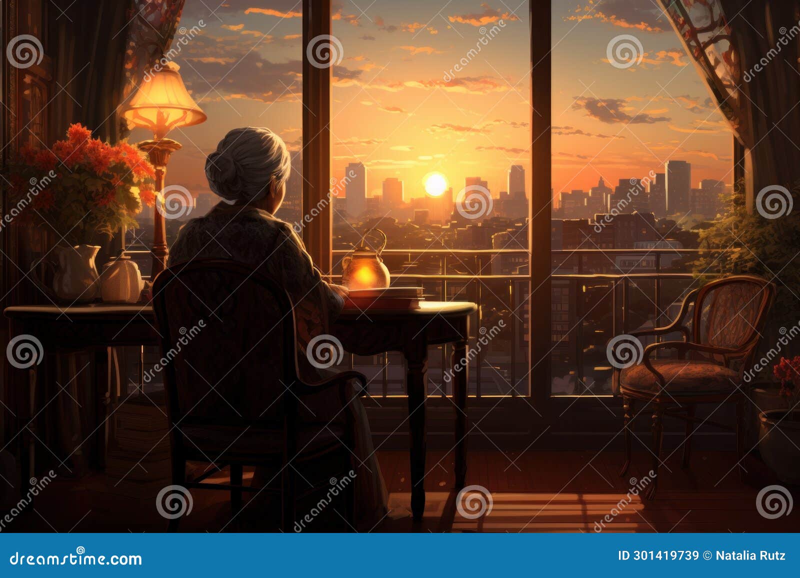 The Old Lady Sat at the Window Stock Image Image of dementia, quiet
