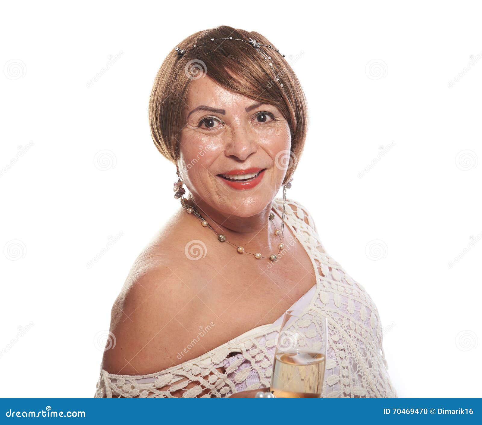 Old Lady with Short Hair Celebrating Stock Photo Image of attractive