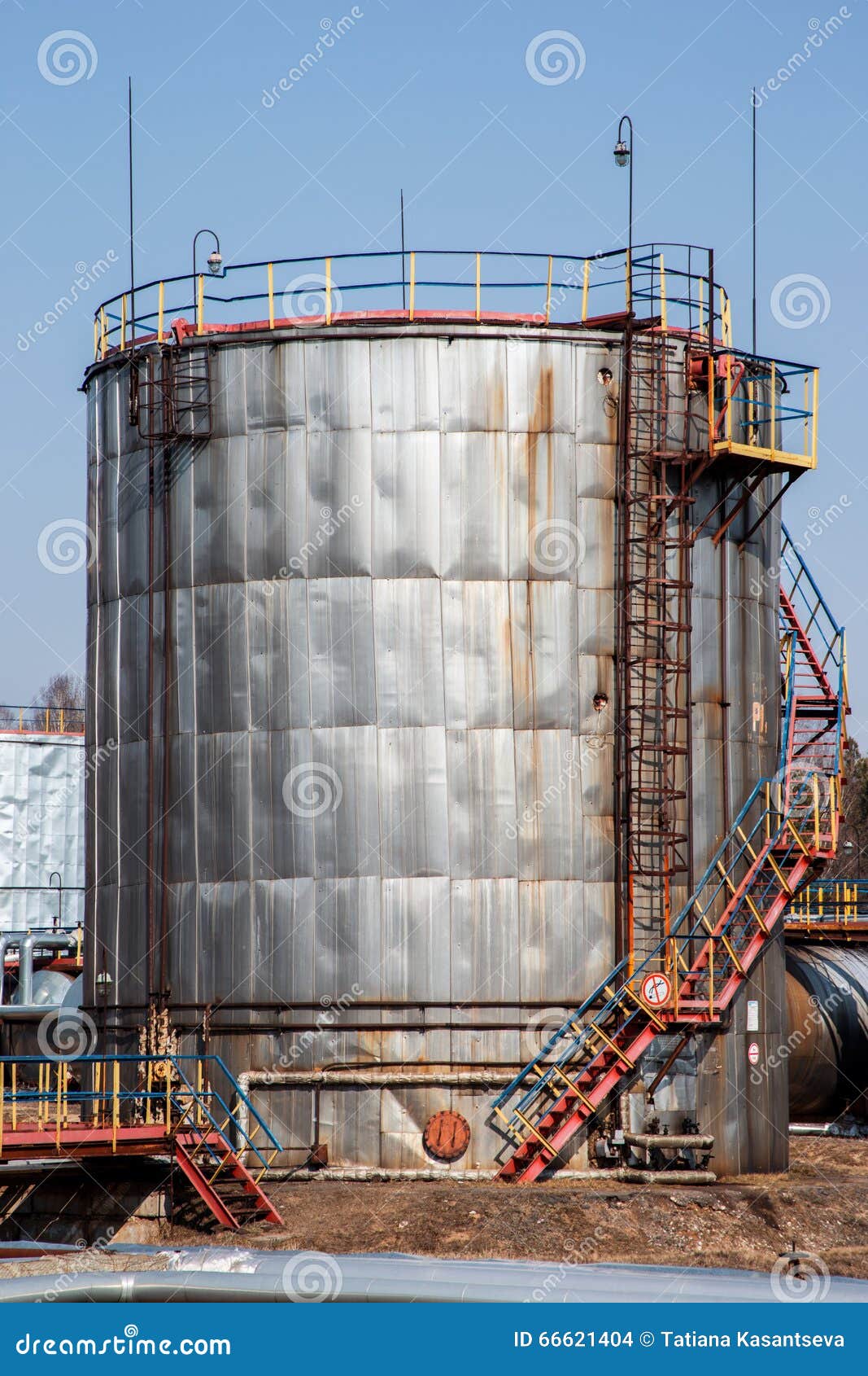Old Large Rusted Oil Tank with Stairs Stock Photo Image of coast