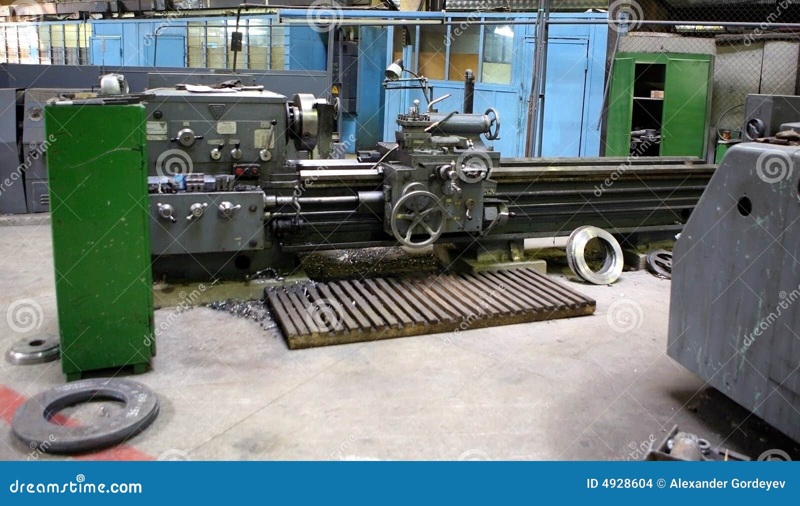 Old lathe stock photo. Image of business, school, industry 4928604
