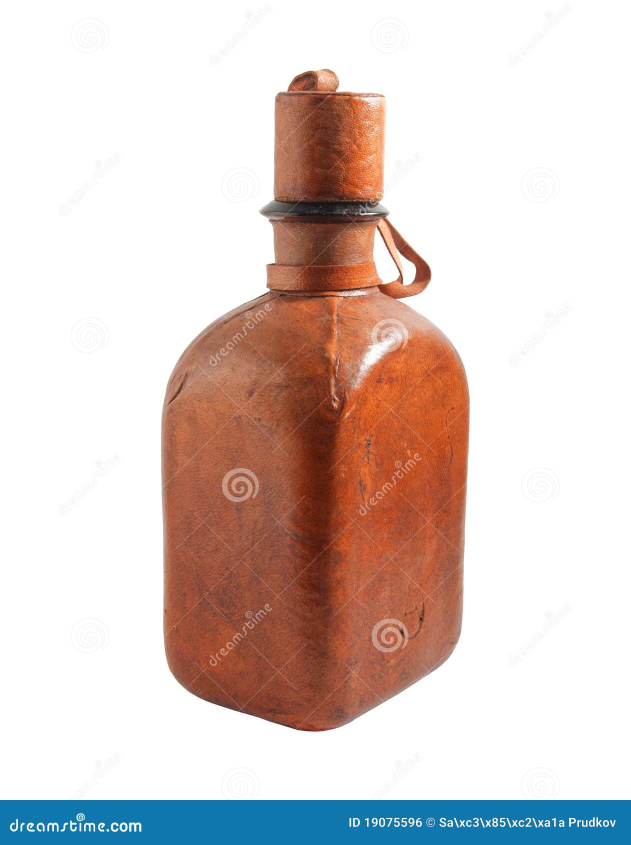 Old leather bottle stock photo. Image of leather, vintage 19075596