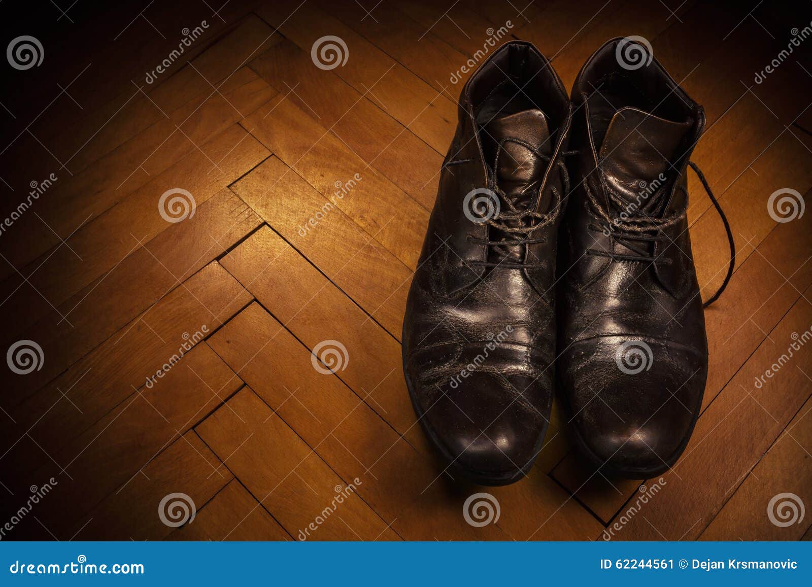Old Leather Shoes stock image. Image of male, indoor - 62244561