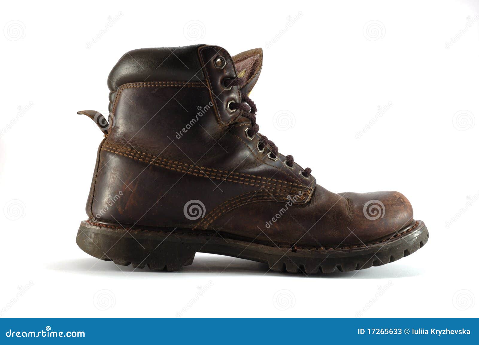 Old Leather Tourist Shoe - Isolated Stock Image - Image of tourism ...