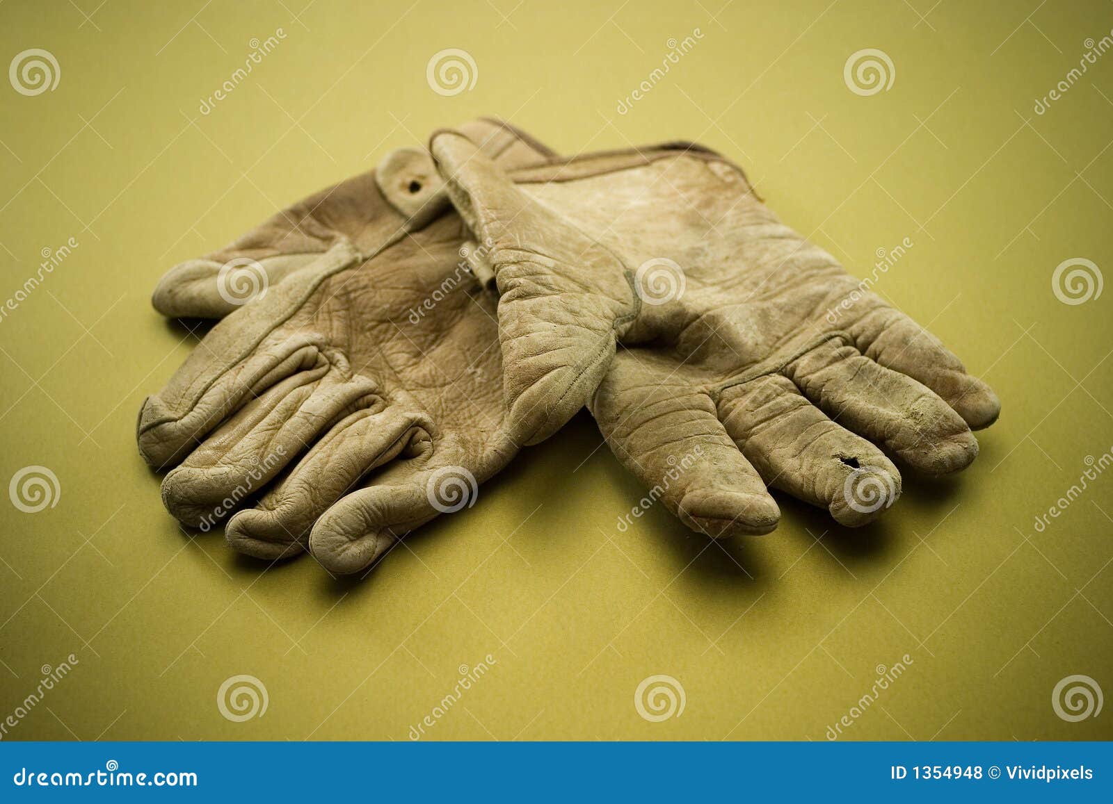 Old leather work gloves stock photo. Image of farmer, construction 1354948