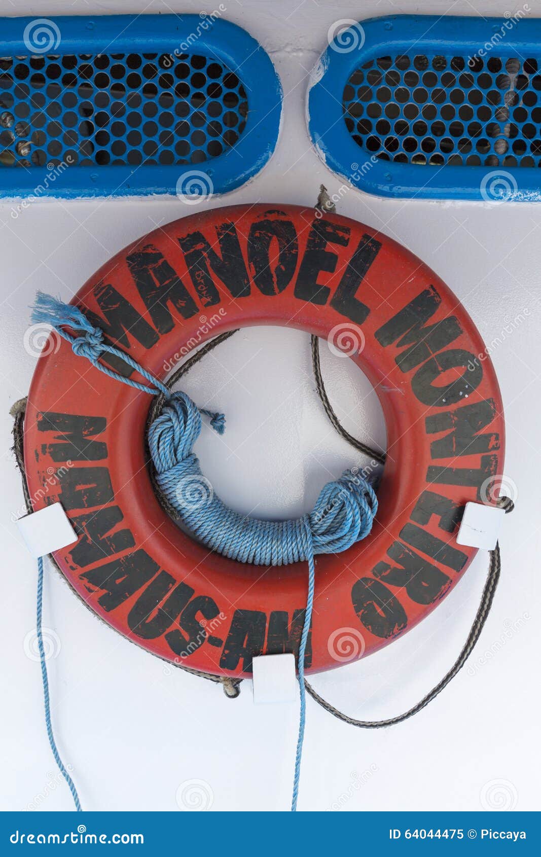 Old life range buoy on <b>passenger boat</b> on the Amazon river, Brazi Editorial ... - old-life-range-buoy-passenger-boat-amazon-river-brazi-deck-called-manoel-monteiro-going-down-leticia-tabatinga-64044475