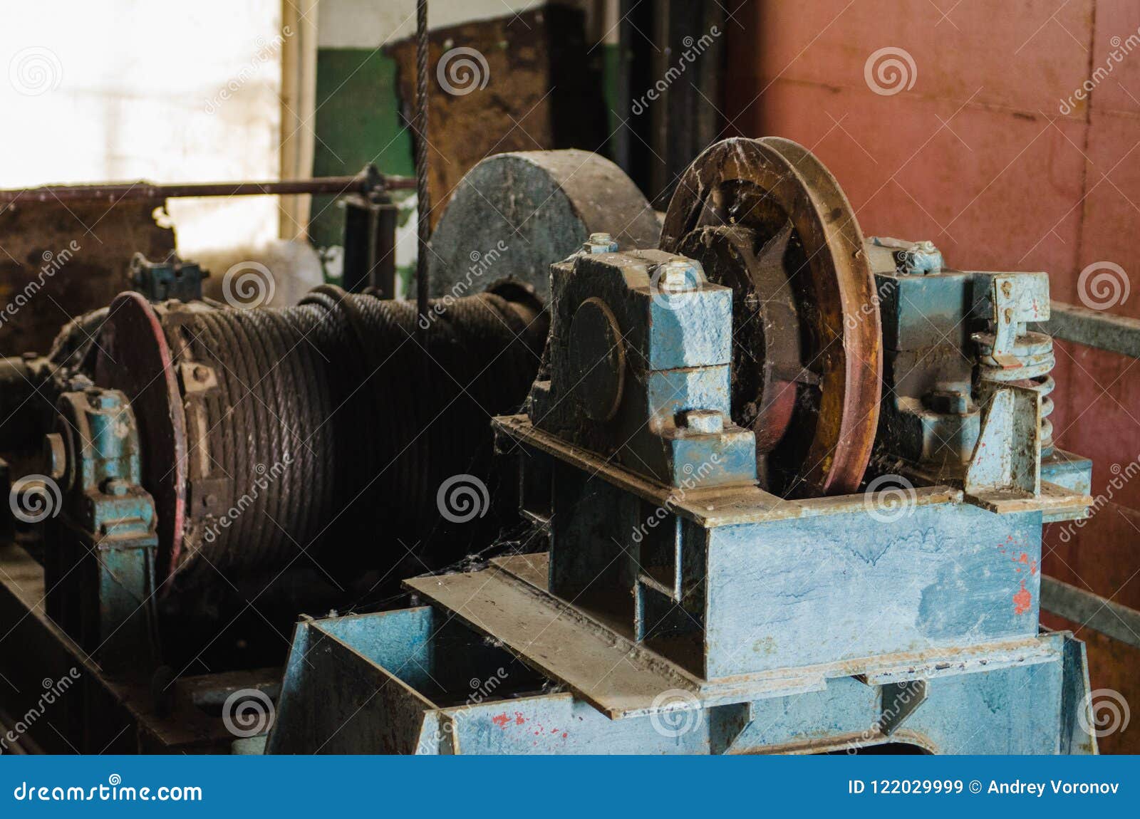 Old lifting gear. winch stock image. Image of cables 122029999