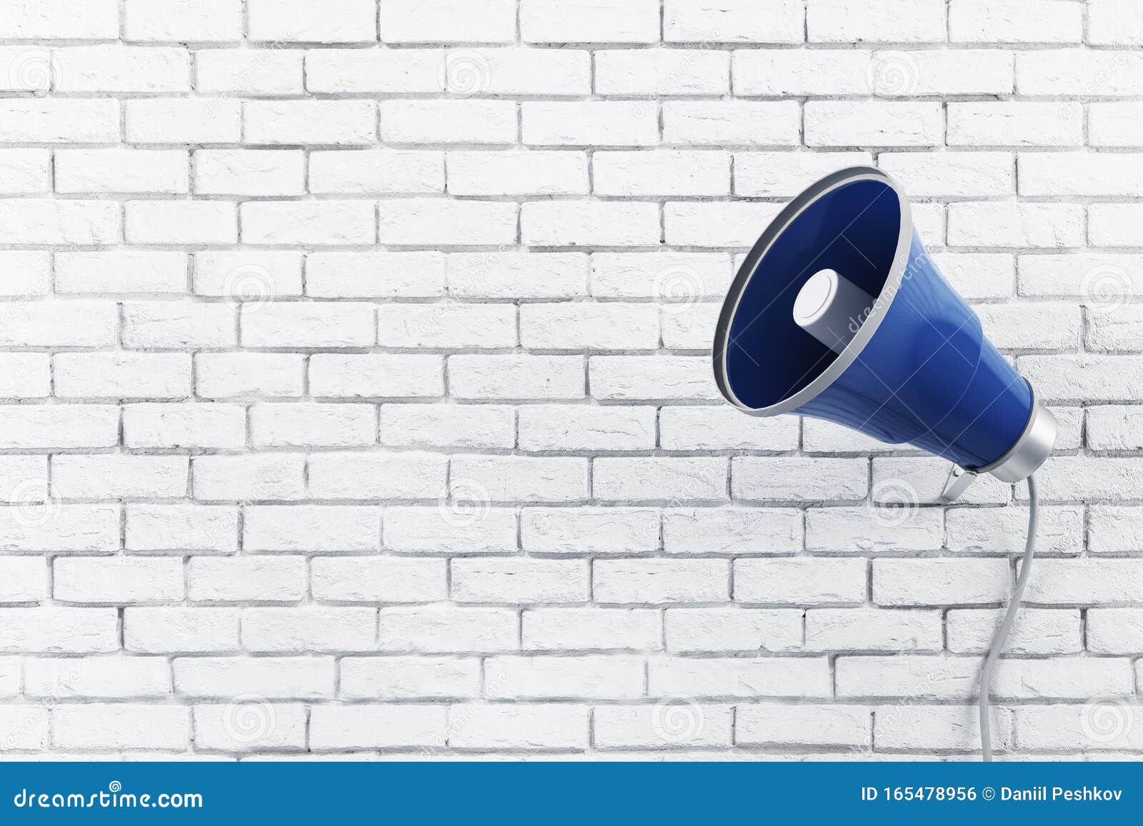 Old Loud Speaker on Brick Wall Stock Illustration Illustration of