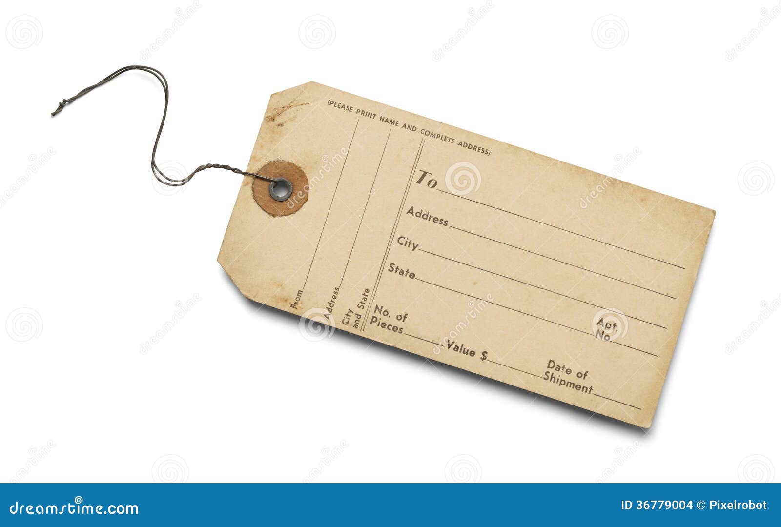 Fabric Luggage Tag ID Bag Tag in Vintage Airline Print