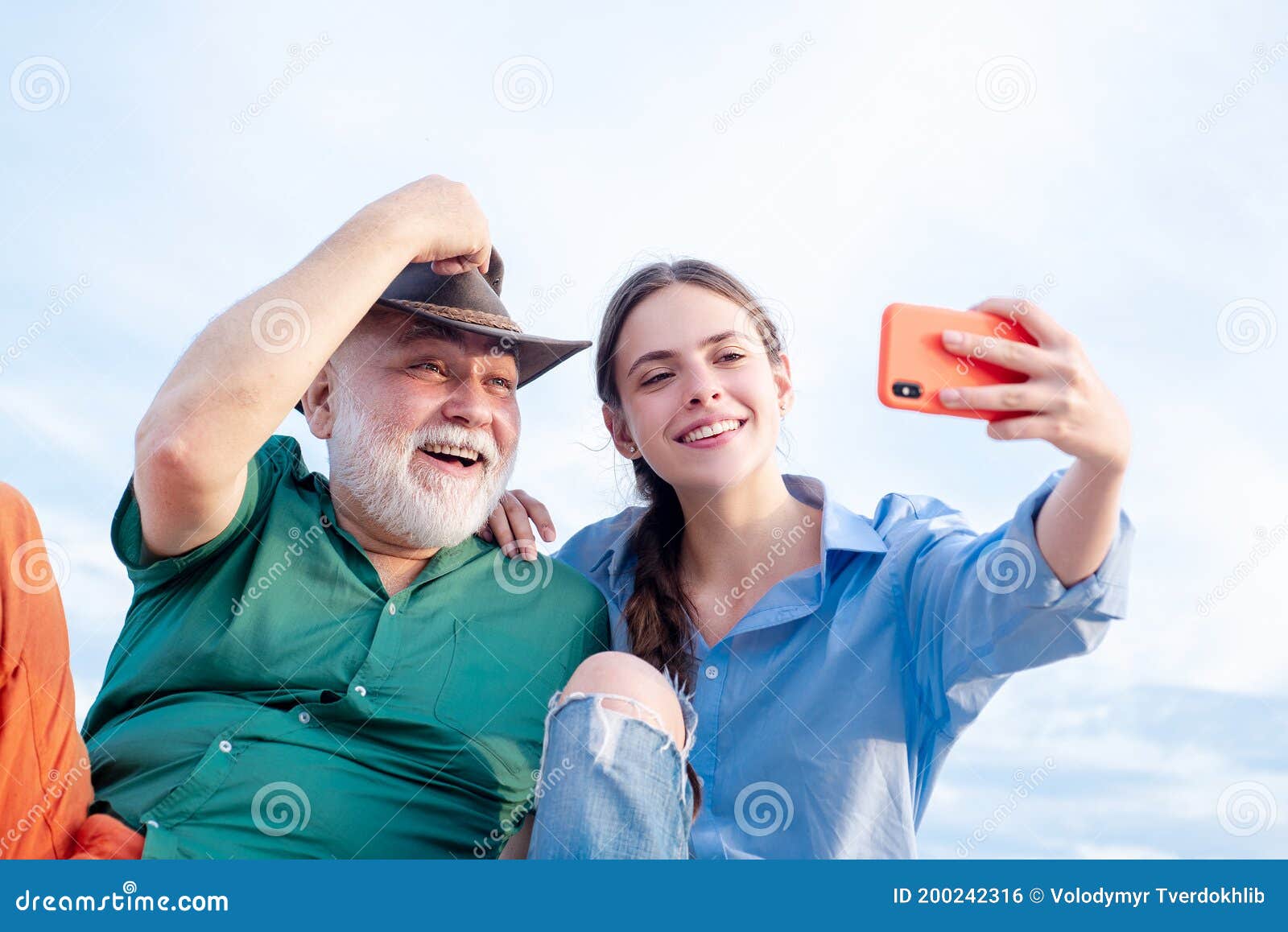 Old man and young girl pics