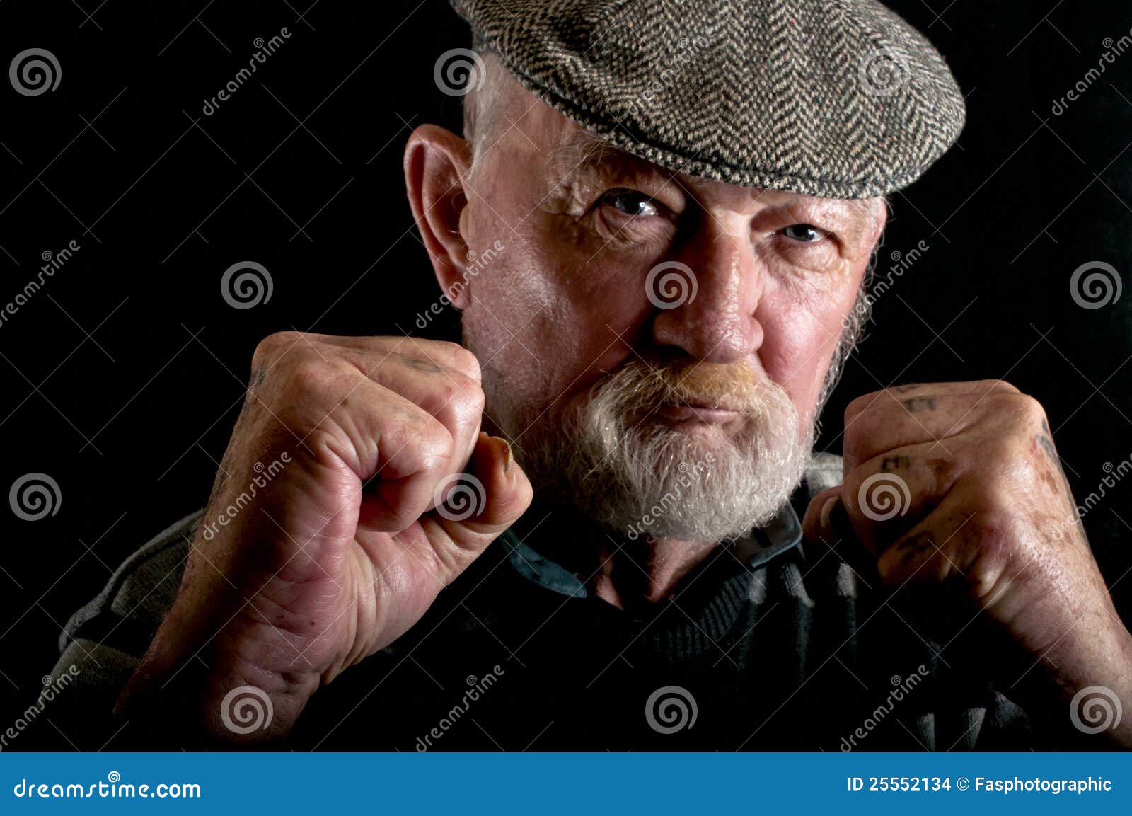 Old Man Fighting Stock Photo 25552134