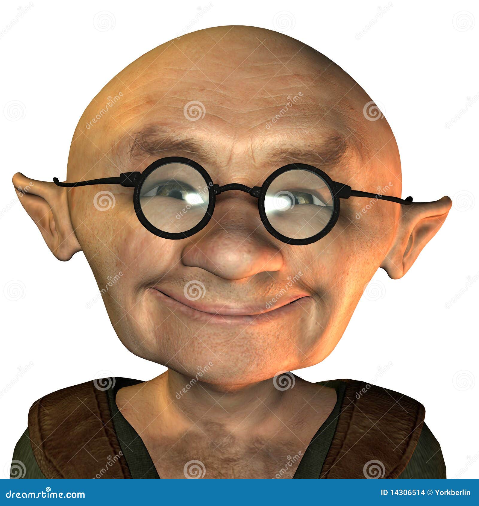 Old Man Cartoon Character With Glasses