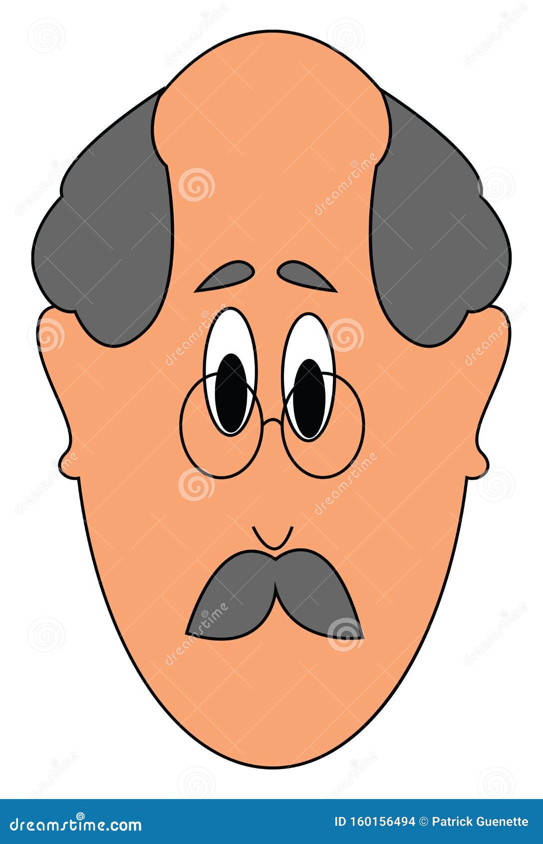 Old Man with Grey Hair Vector or Color Illustration Stock Vector