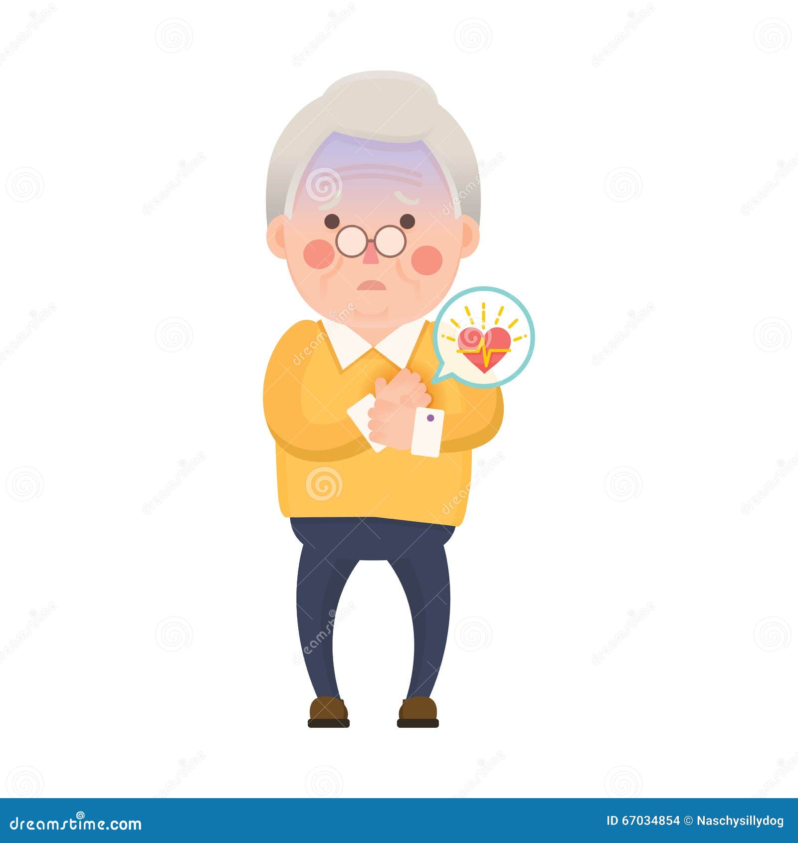Old Man Heart Attack Cartoon Character Stock Vector - Illustration of sick,  fail: 67034854