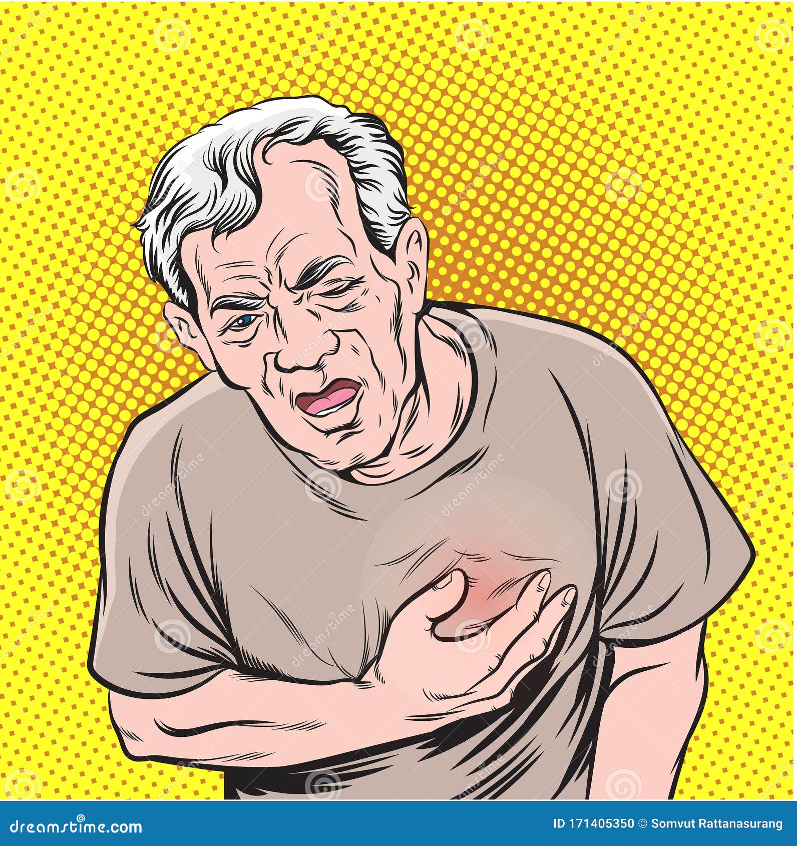 The Old Man With A Heart Attack Stock Vector The Old Man With A Heart Attack Stock Vector