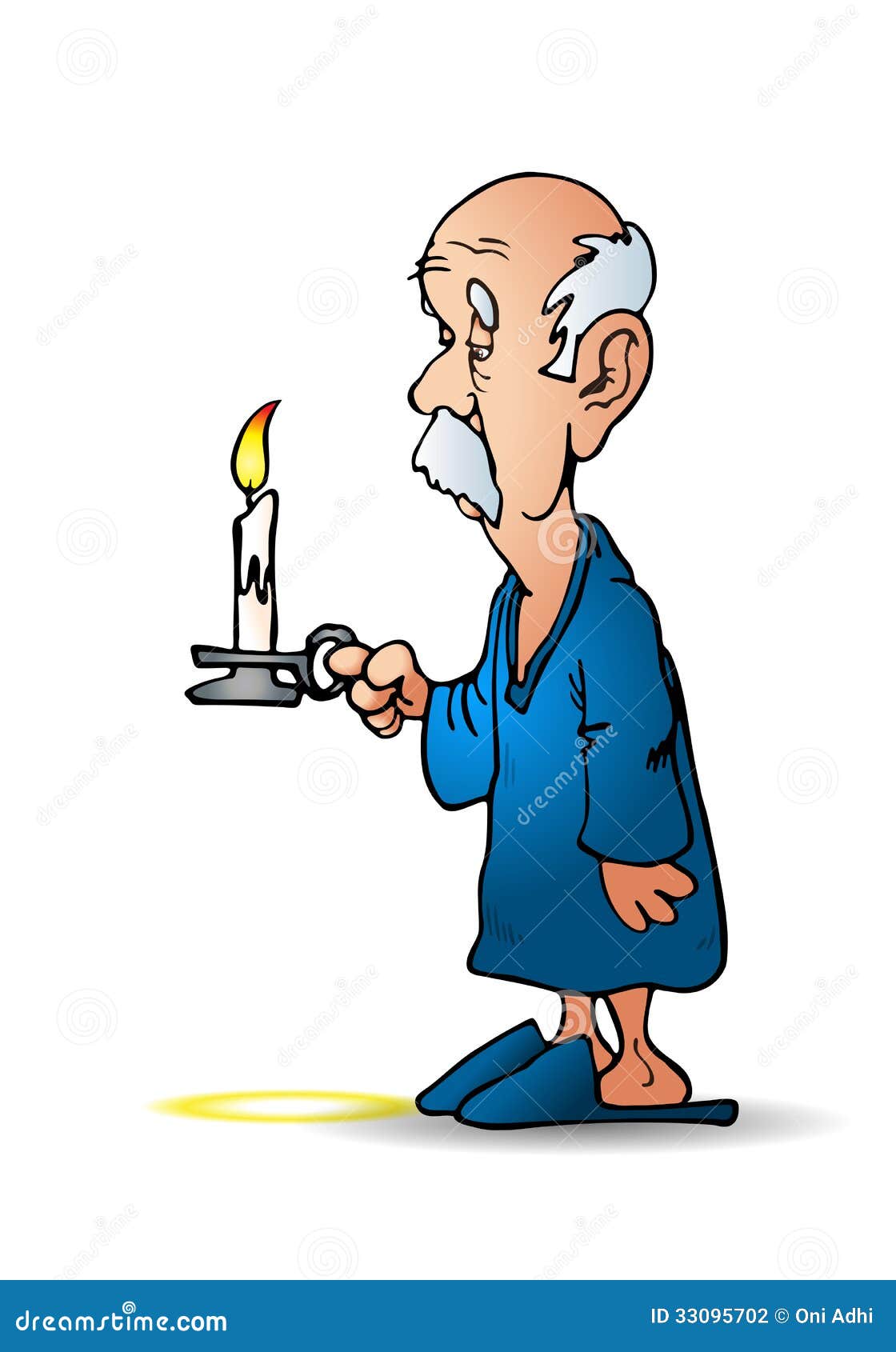 Old Man Holding A Candle Stock Photography Image 33095702