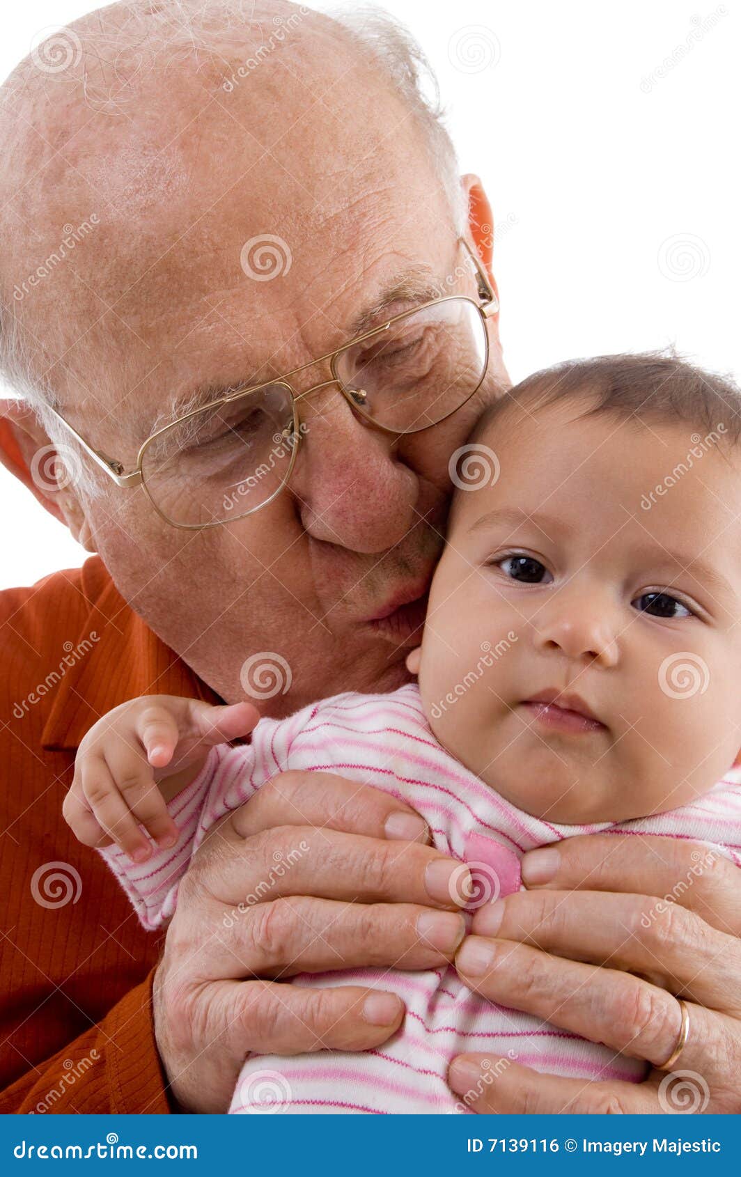 Old Man Kissing The Cute Baby Royalty Free Stock Image - Image: 7139116