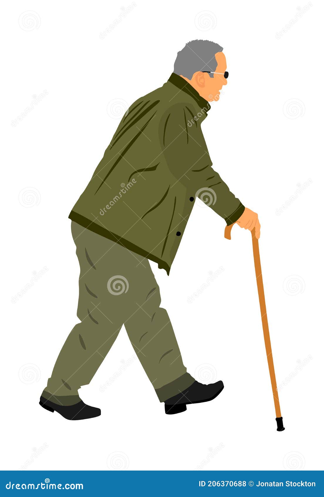 Sad Alone Grandfather On Wheelchair Cartoon Vector | CartoonDealer.com ...