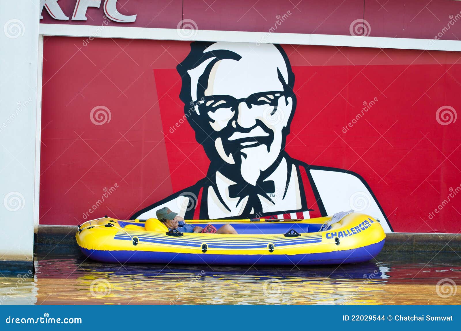 The Old Man Rowing Boat Rest on the Page Ads. Editorial Stock Image