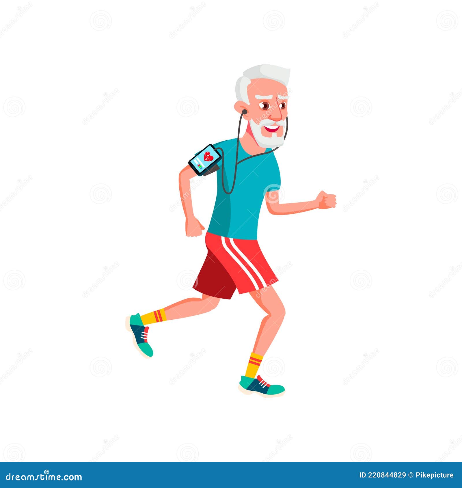 old man running cartoon