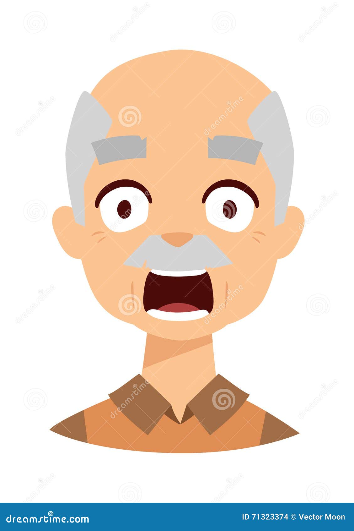 Shocked scared face expression of adult man Vector Image